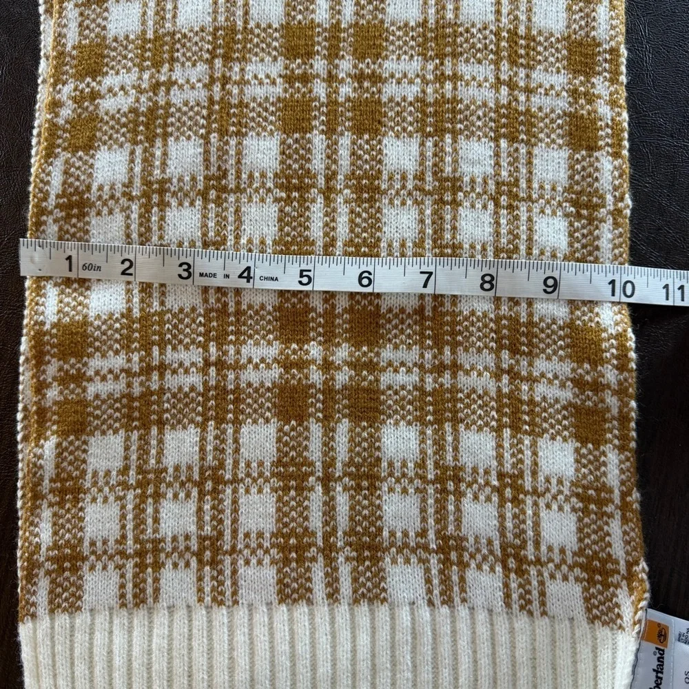 Timberland Plaid Tan and Cream Scarf